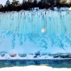 Niobrara river blue ice wall