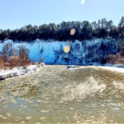 Icy Niobrara river in February